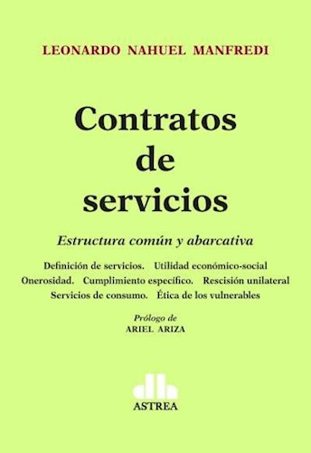 Papel CONTRATOS DE SERVICIOS ESTRUCTURA COMUN Y ABARCATIVA (PROLOGO DE ARIEL ARIZA)