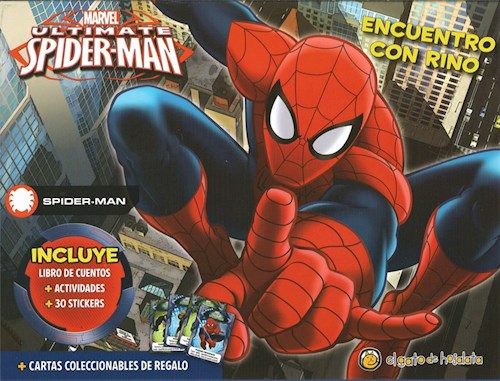 Papel SPIDERMAN ENCUENTRO CON RINO (LIBRO DE CUENTOS + ACTIVIDADES + 30 STICKERS) (COLECCION KIT DE JUEGO)