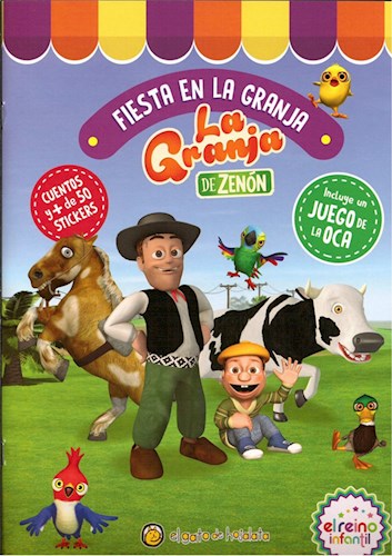 Papel FIESTA EN LA GRANJA (LA GRANJA DE ZENON) (C/ JUEGO DE LA OCA CUENTO + 50 STICKERS) (REINO INFANTIL)