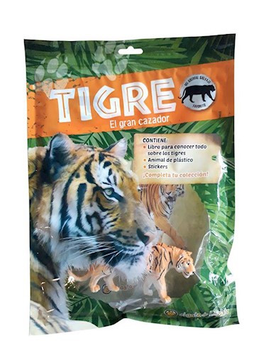 Papel TIGRE EL GRAN CAZADOR (PACK LIBRO + ANIMAL PLASTICO + STICKERS) (MI ANIMAL SALVAJE FAVORITO)