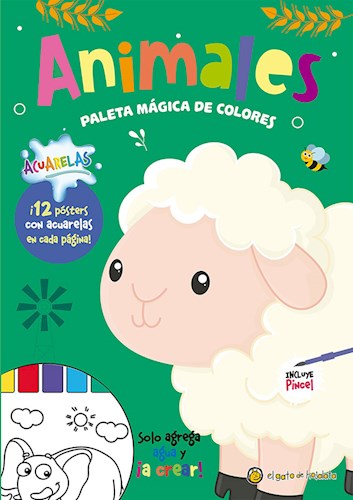 Papel ANIMALES (COLECCION PALETA MAGICA DE COLORES) (12 POSTERS CON ACUARELAS EN CADA PAGINA)