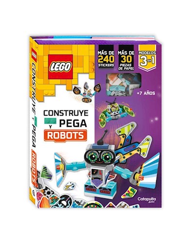 Papel CONSTRUYE Y PEGA ROBOTS (LEGO) (240 STICKERS / 30 PIEZAS DE PAPEL / MODELO 3 EN 1) (+6) (CAJA)