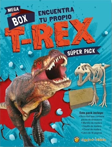 Papel ENCUENTRA TU PROPIO T-REX (COLECCION MEGA BOX) (FOSIL + MARTILLO + CEPILLO + CINCEL + LIBRO) (CAJA)