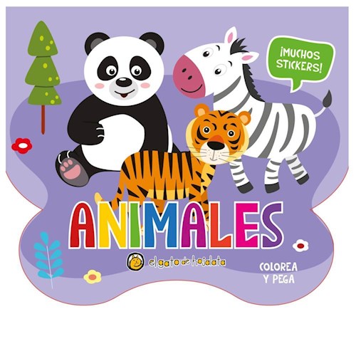 Papel ANIMALES (4 FIBRAS + MUCHOS STICKERS) (SERIE COLOREA Y PEGA)