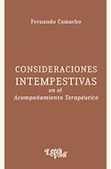Papel CONSIDERACIONES INTEMPESTIVAS EN EL ACOMPAÑAMIENTO TERAPEUTICO