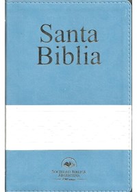 Papel Biblia Reina Valera 1960 Argentina Celeste Blanca Canto Plateado