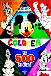 Papel Casa De Mickey Mouse, La Colorea Con 500 Stickers