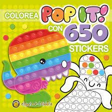 Libro Colorea Pop It ! Con 650 Stickers : Dinosaurio