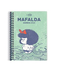 Libro Agenda Mafalda 2023 Anillada Modulos Verde