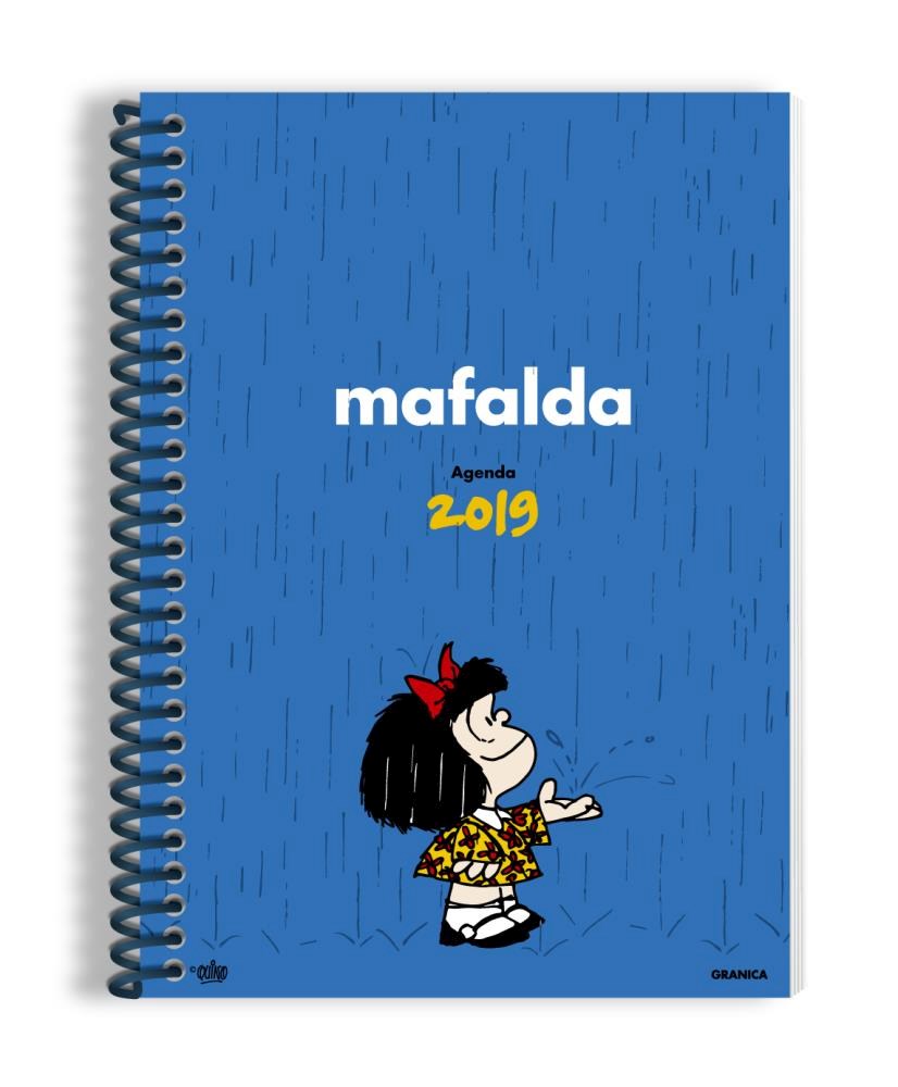Papel Agenda Mafalda 2019 - Anillada Azul Clara