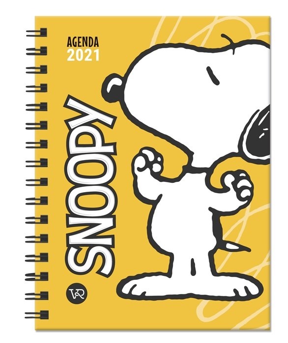 Papel Agenda Snoopy 2021 Anillada Amarilla