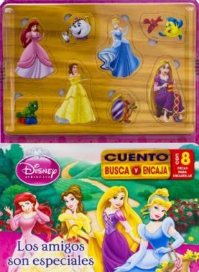 Papel Disney Princesas - Los Amigos Son Especiales- Cuento Busca Y Encaja