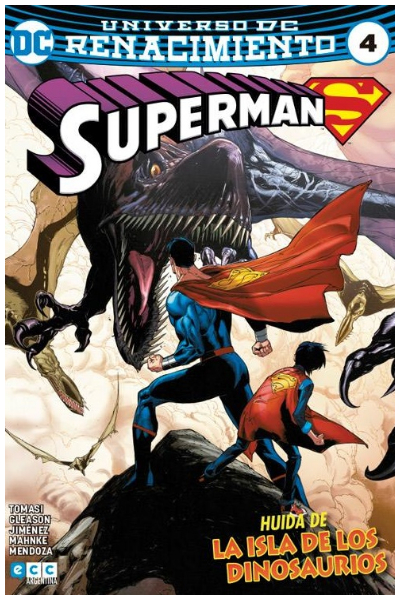 Papel UNIVERSO RENACIMIENTO 4 SUPERMAN HUIDA DE LA ISLA DE LOS DINOSAURIOS