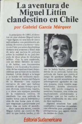  AVENTURA DE MIGUEL LITTIN CLANDESTINO EN CHILE  LA