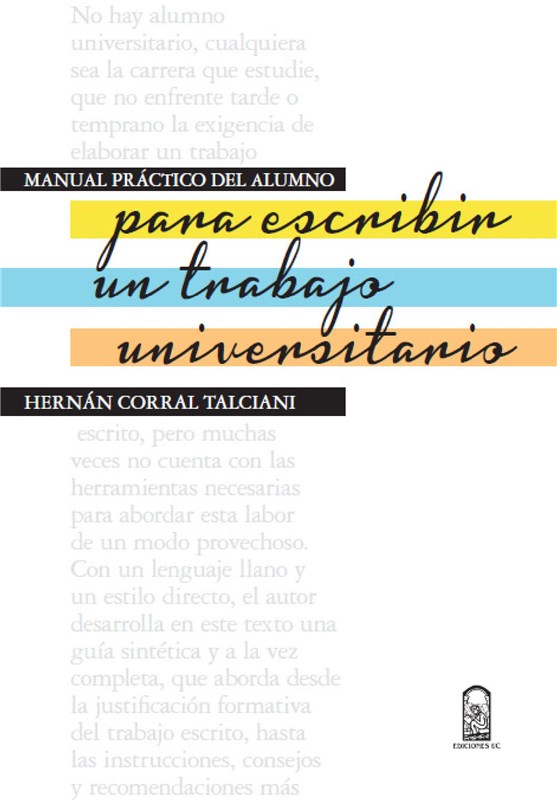 E-book Manual Práctico Del Alumno: Para Escribir Un Trabajo Universitario