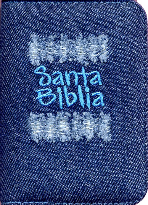 Papel Santa Biblia Jean Desgaste Azul Con Cierre