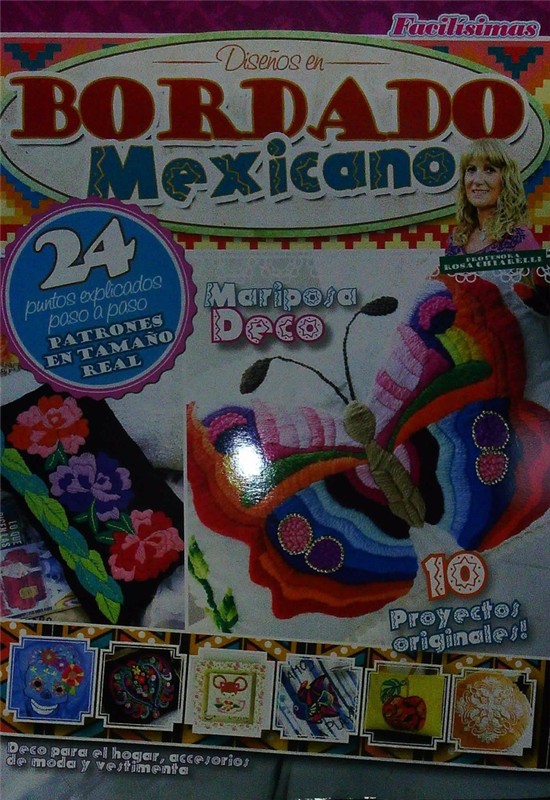 Papel DISEÑOS EN BORDADO MEXICANO 24 PUNTOS MARIPOSA DECO