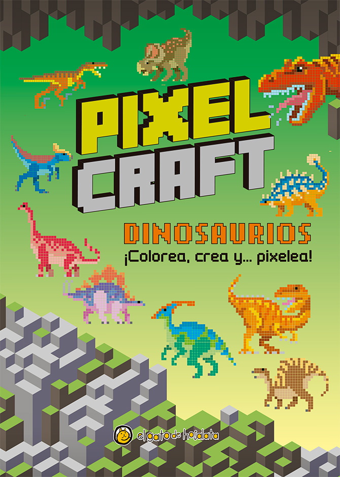 Papel Pixelcraft Dinosaurios Colorea Crea