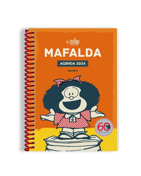 Papel Mafalda 2024 Anillada Modulos Anaranjado