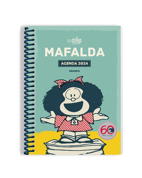 Papel Mafalda 2024 Anillada Modulos Turquesa
