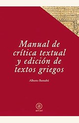 Papel MANUAL DE CRÍTICA TEXTUAL Y EDICIÓN DE TEXTOS GRIEGOS